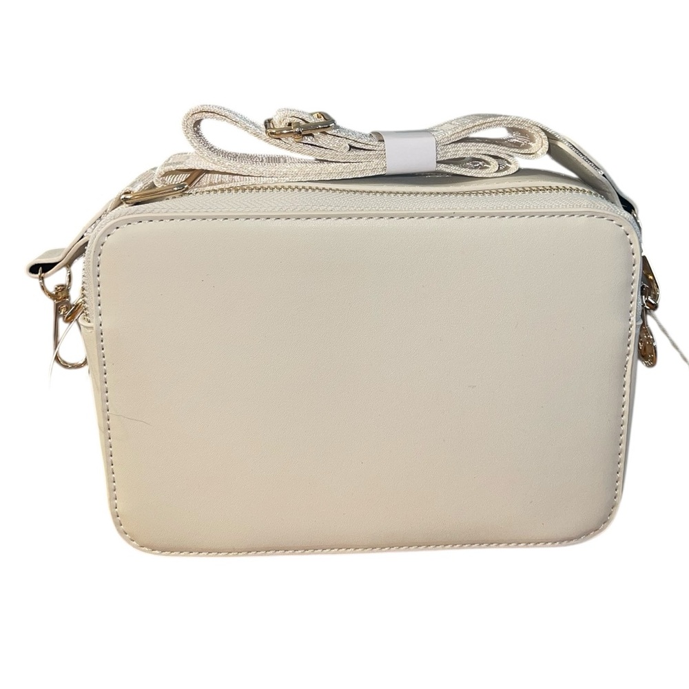 NWT- Valentino Orlandi vegan leather crossbody bag. Color bone W/ gold hardware. - Picture 5 of 14